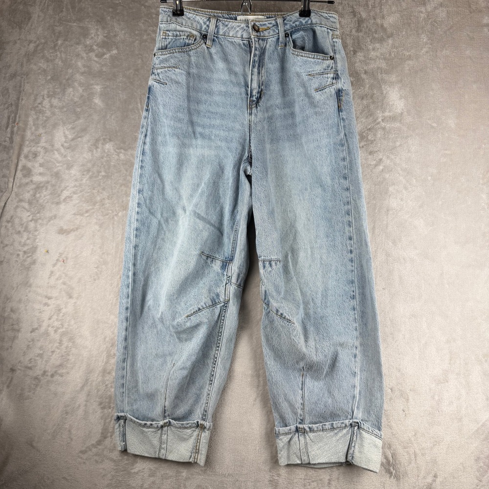 Dakota Blue Women Light‎ Wash High Rise Barrel Leg Cuffed Jeans Size 3/26